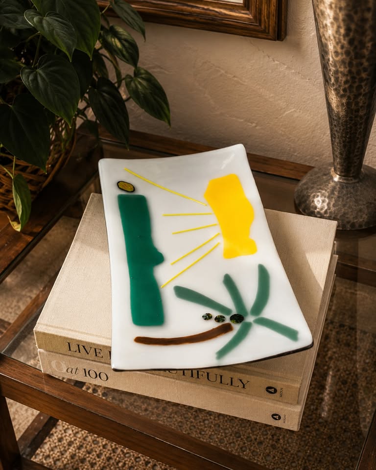 Fused Art Glass Tray, gallery view