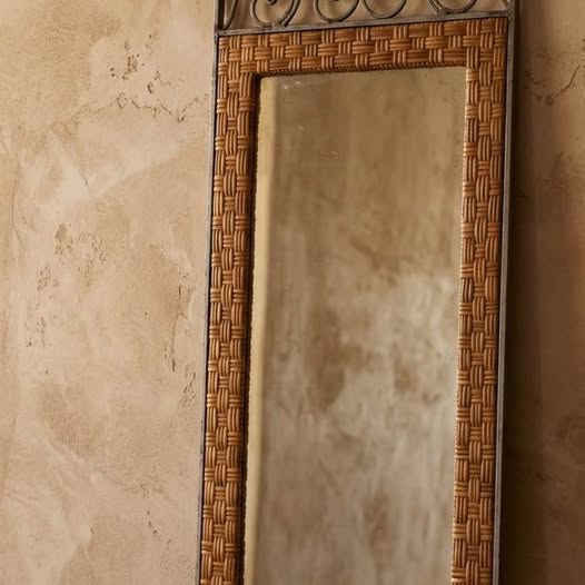 Woven Rattan Wall Mirror, gallery view