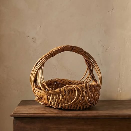 Woven Reed Basket, gallery view