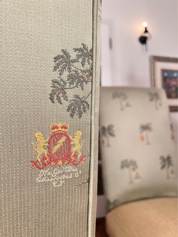 Old Palm Golf Club Dining Chairs | Set of 4 Carved Wood Palm Beach, gallery view 8