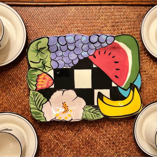 Hand-Painted Ceramic Tray, gallery view