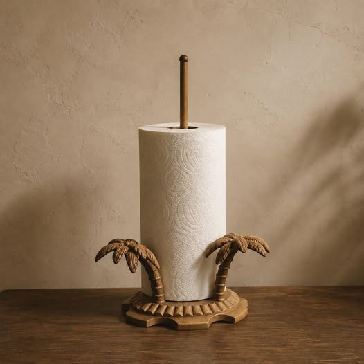 Vintage Palm Tree Paper Towel Holder, gallery view